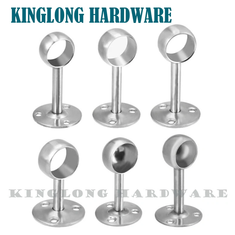 Stainless Steel Handrail Fitting Railing Round Pipe Holder Handrail Support