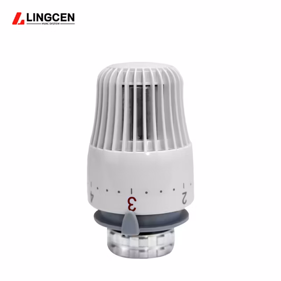 Actuador de suelo radiante de bajo consumo y cabeza de válvula termostática de radiador con diseño particular