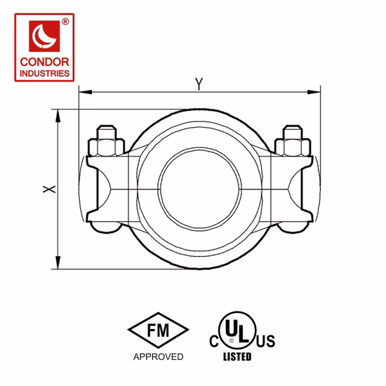 Acoplamiento ranurado de hierro dúctil rígido de tubería de 2 1/2 pulgadas para extinción de incendios