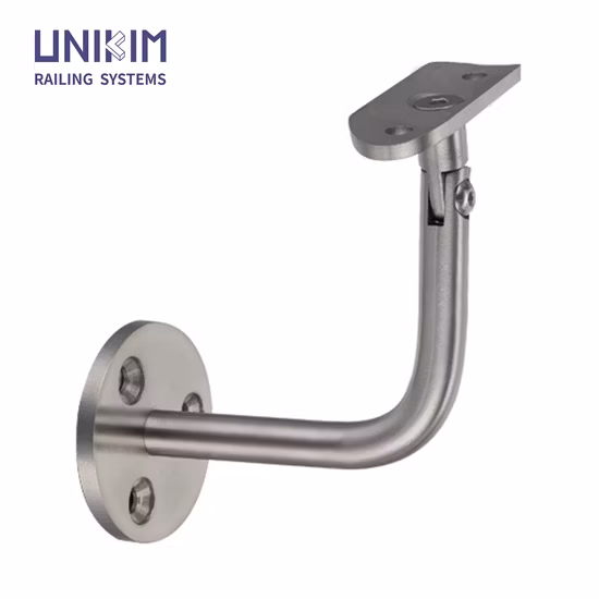 Soporte de pasamanos de soporte de pared de acero inoxidable de tubo redondo ajustable